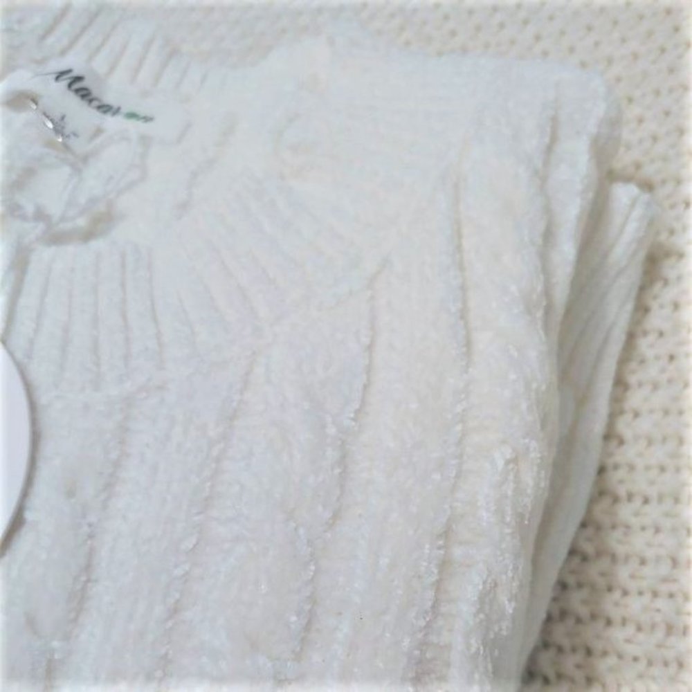 Cable Knit Soft Chenille Lounge Set IVORY - Picture 11 of 14